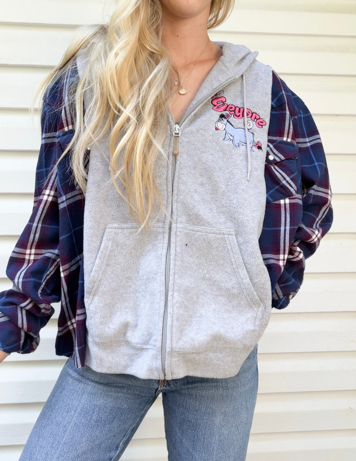 Vintage Eeyore zip up x flannel