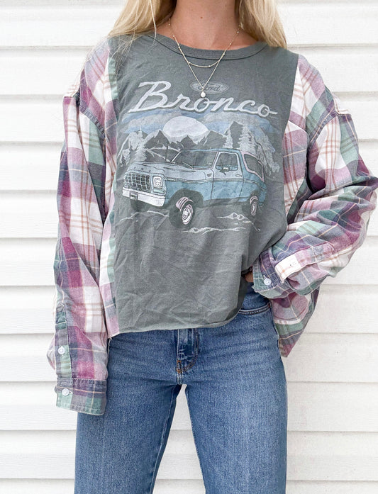 Bronco flannel tee