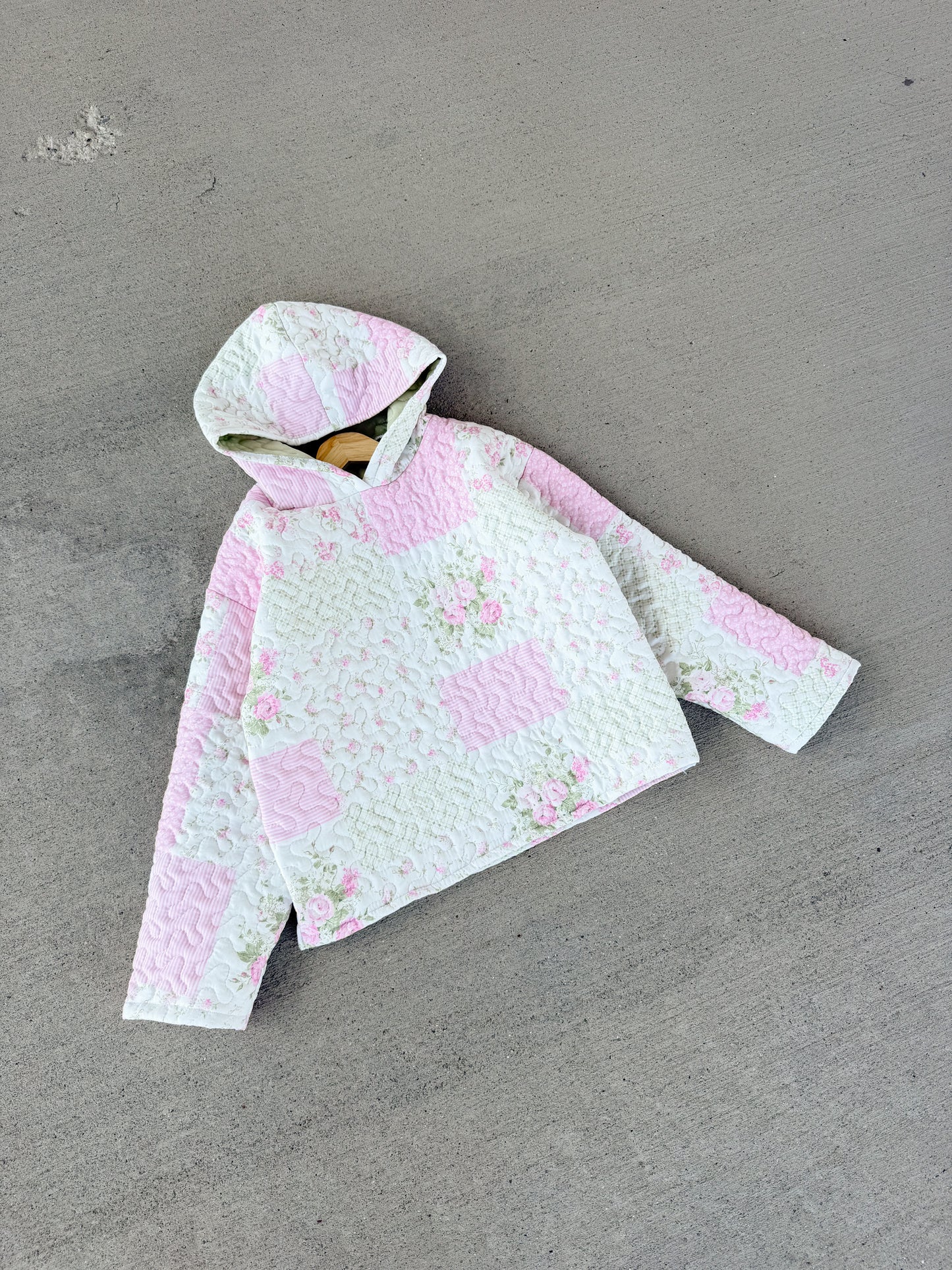 Shabby chic quilted hoodie