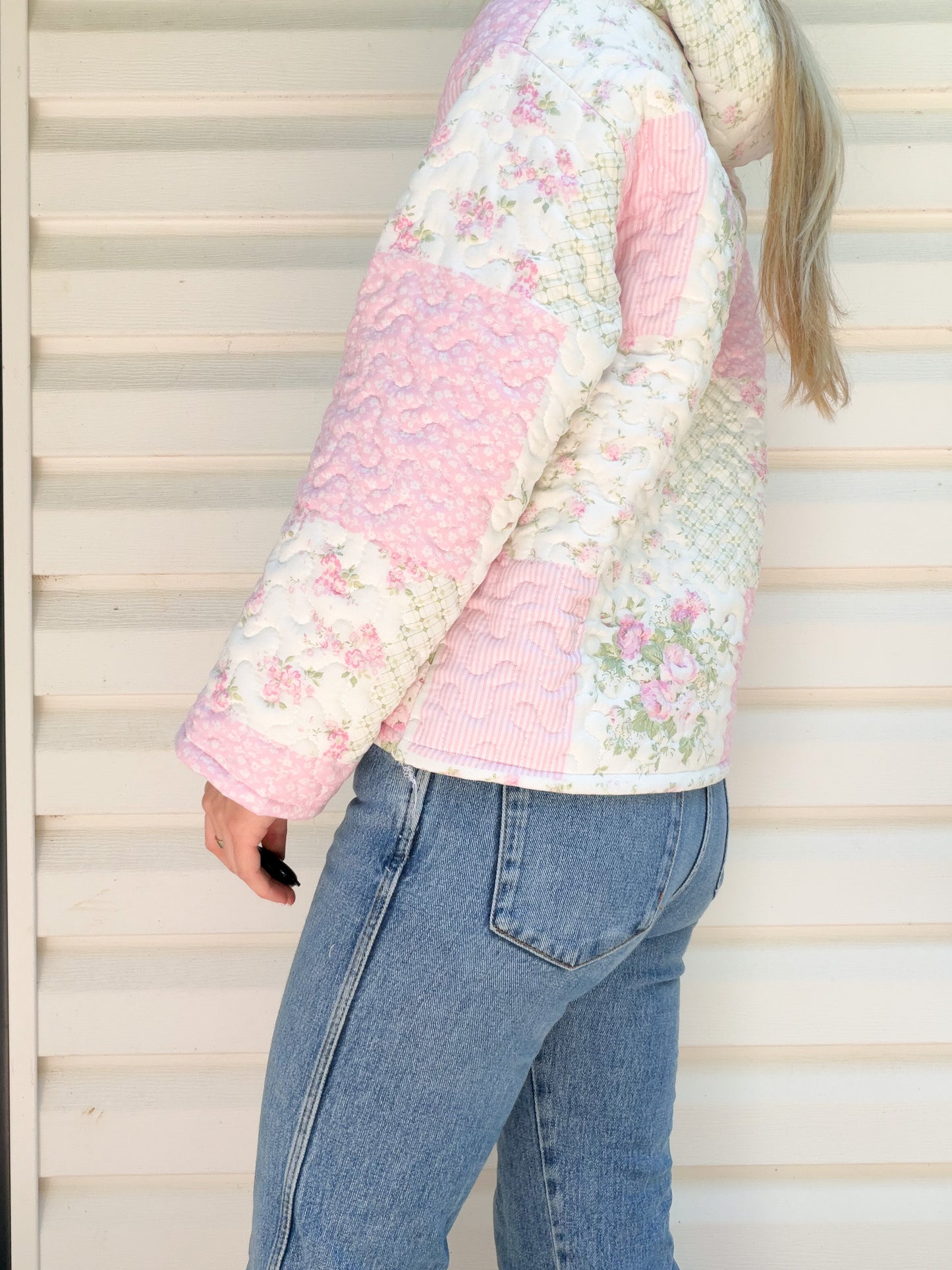 Shabby chic quilted hoodie