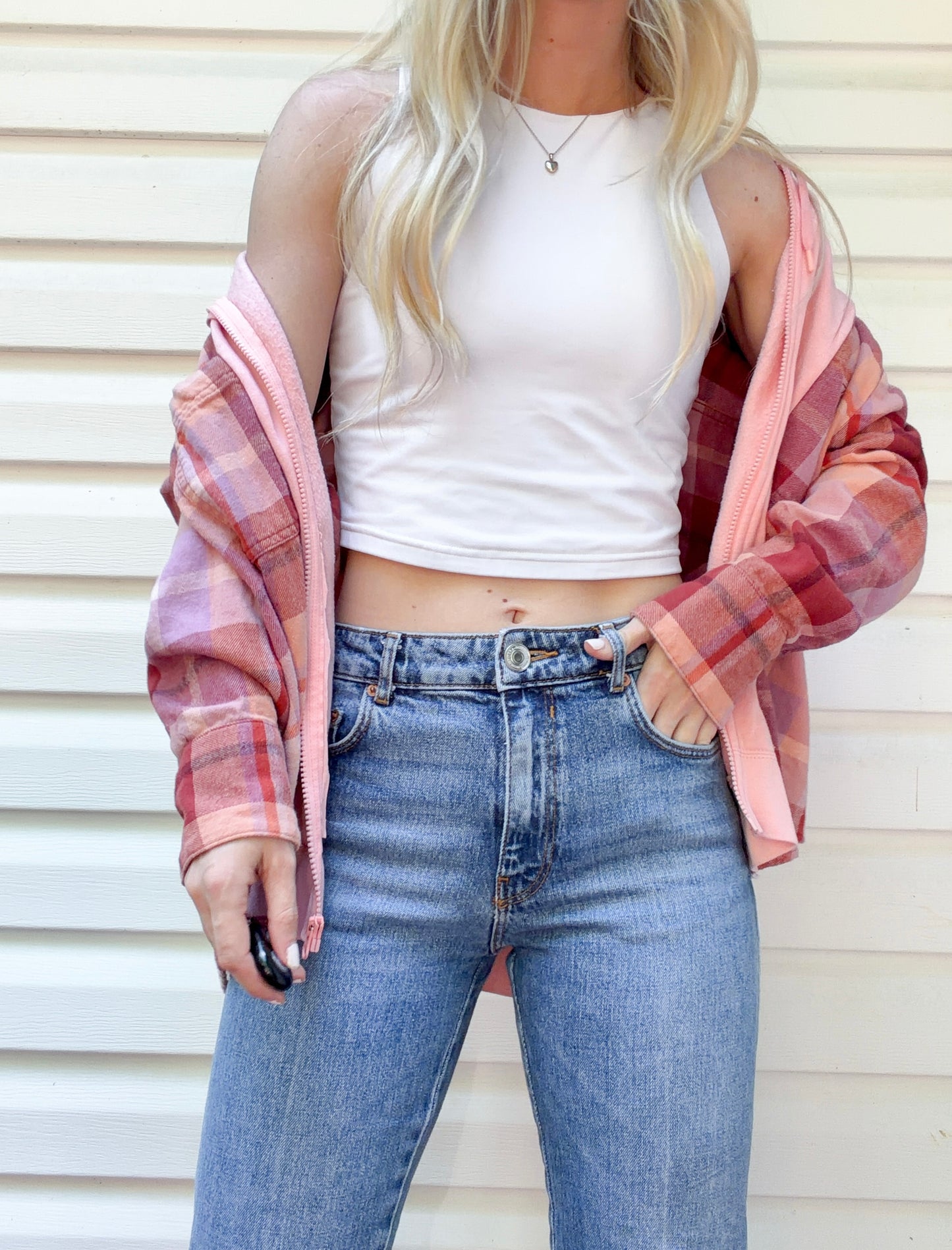 Nike zip up x flannel