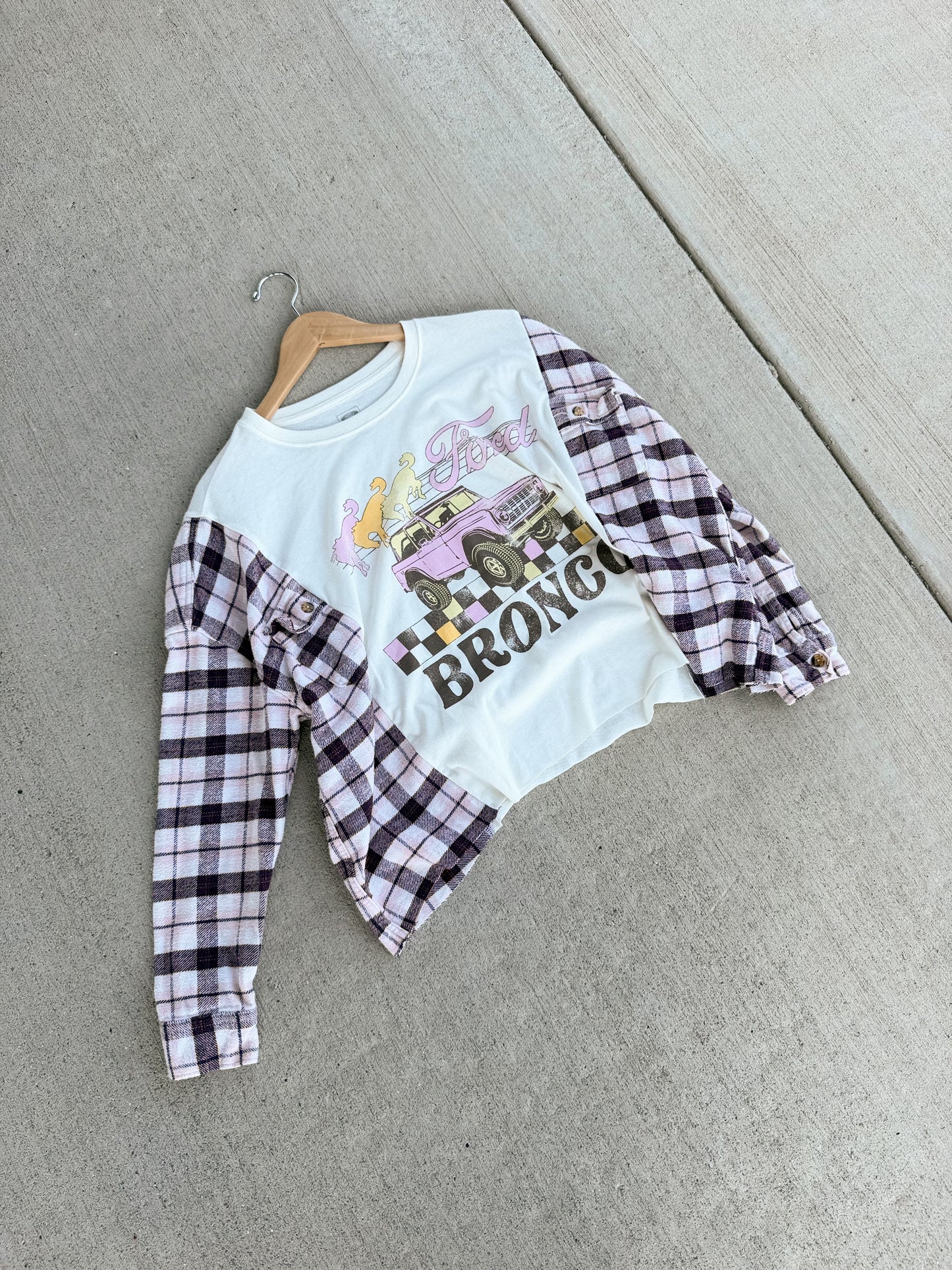 Bronco graphic tee x flannel tee
