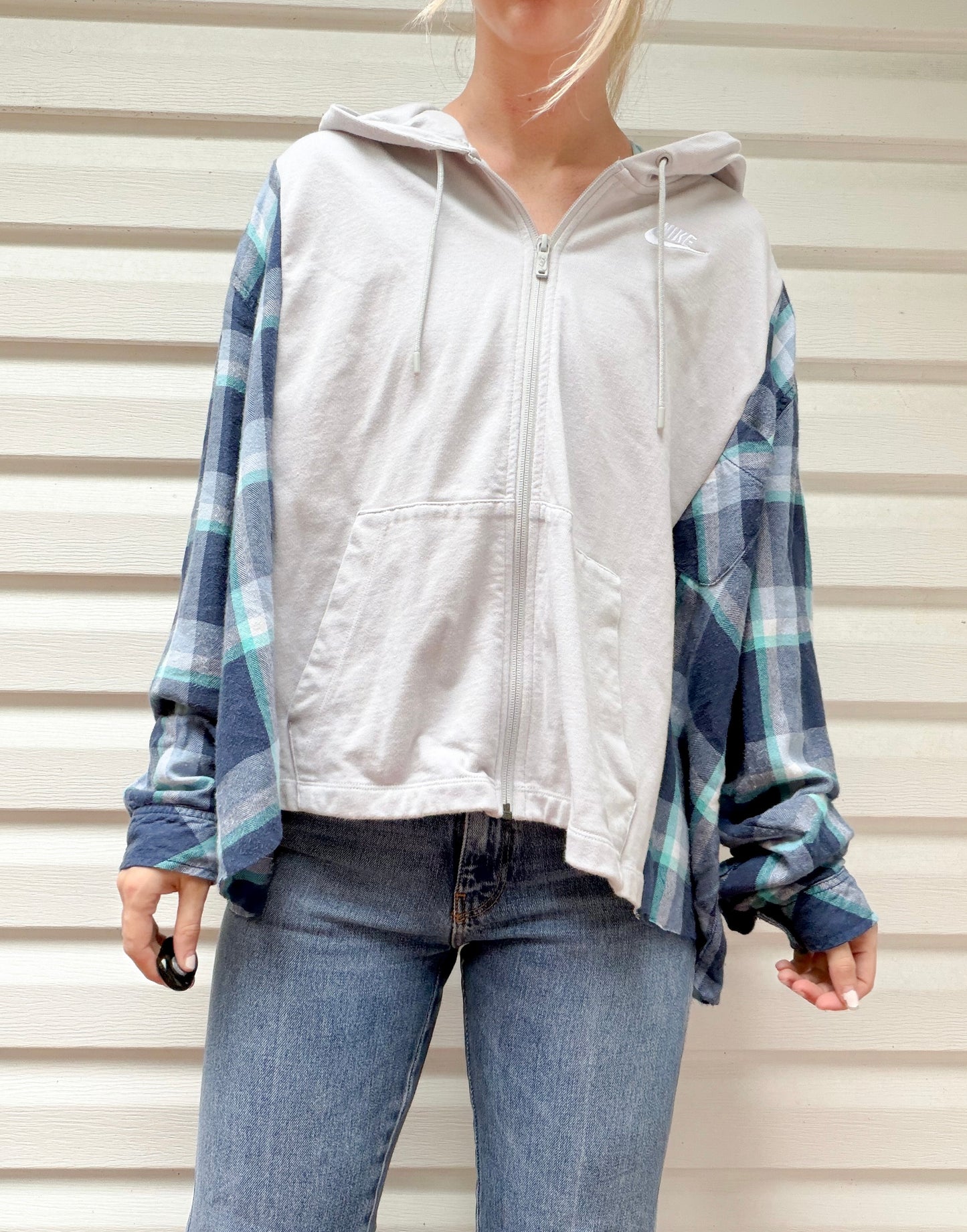 Nike zip up x flannel