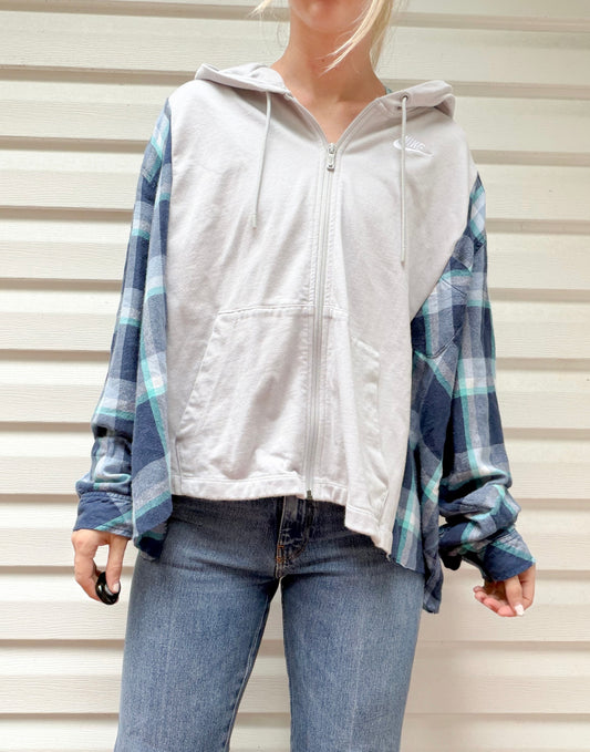 Nike zip up x flannel