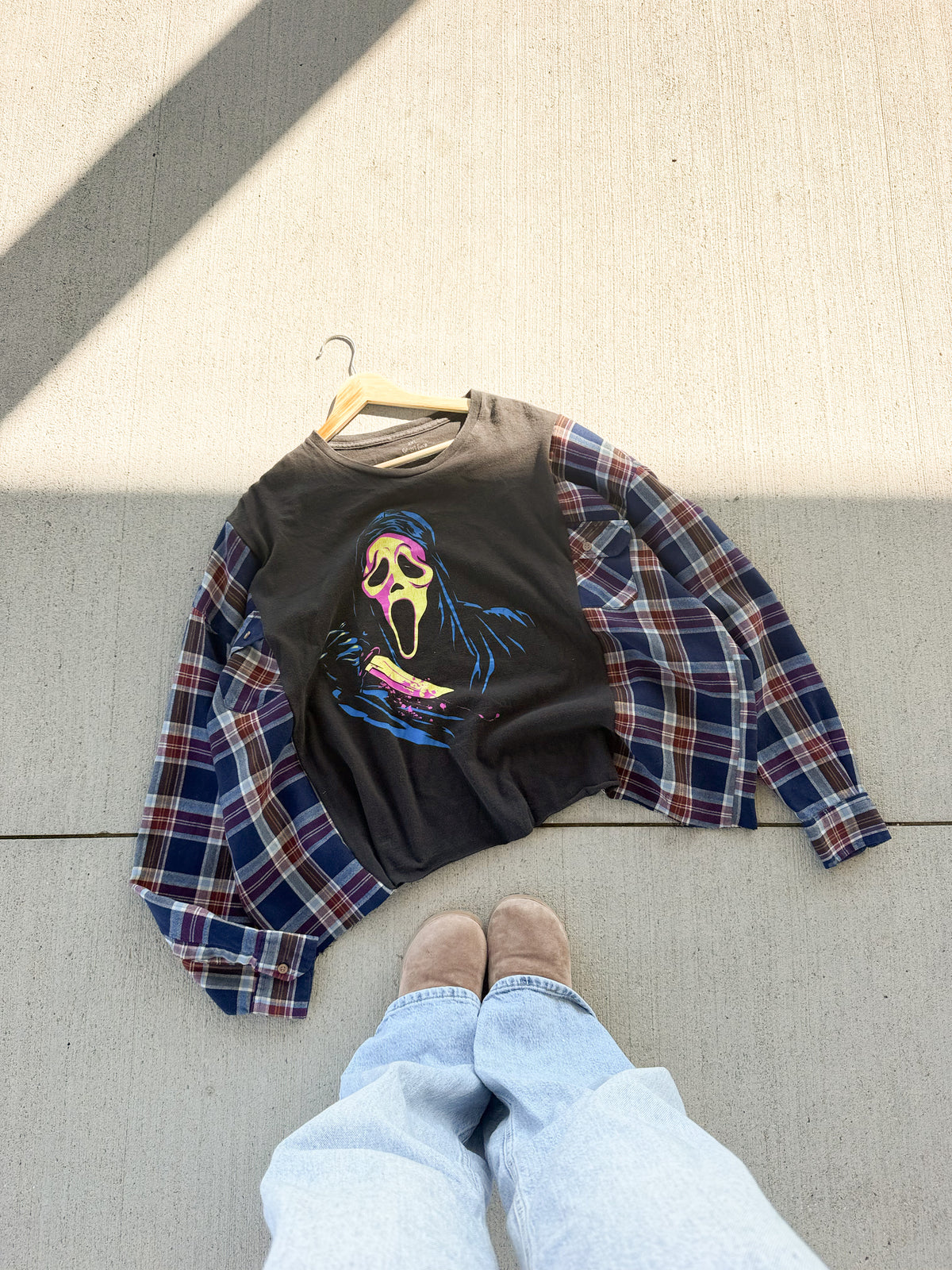 Ghostface flannel tee