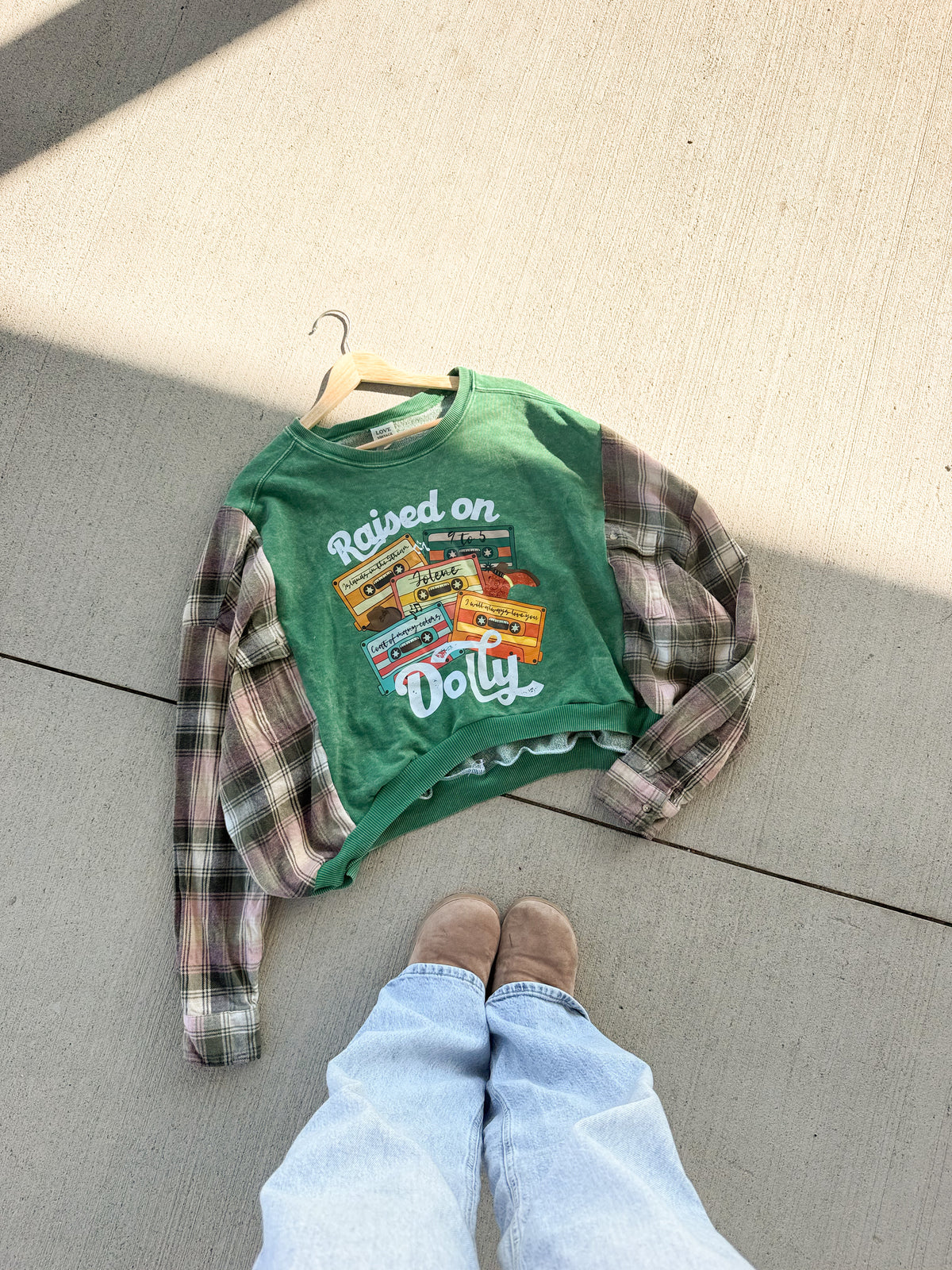 Dolly Parton flannel crew