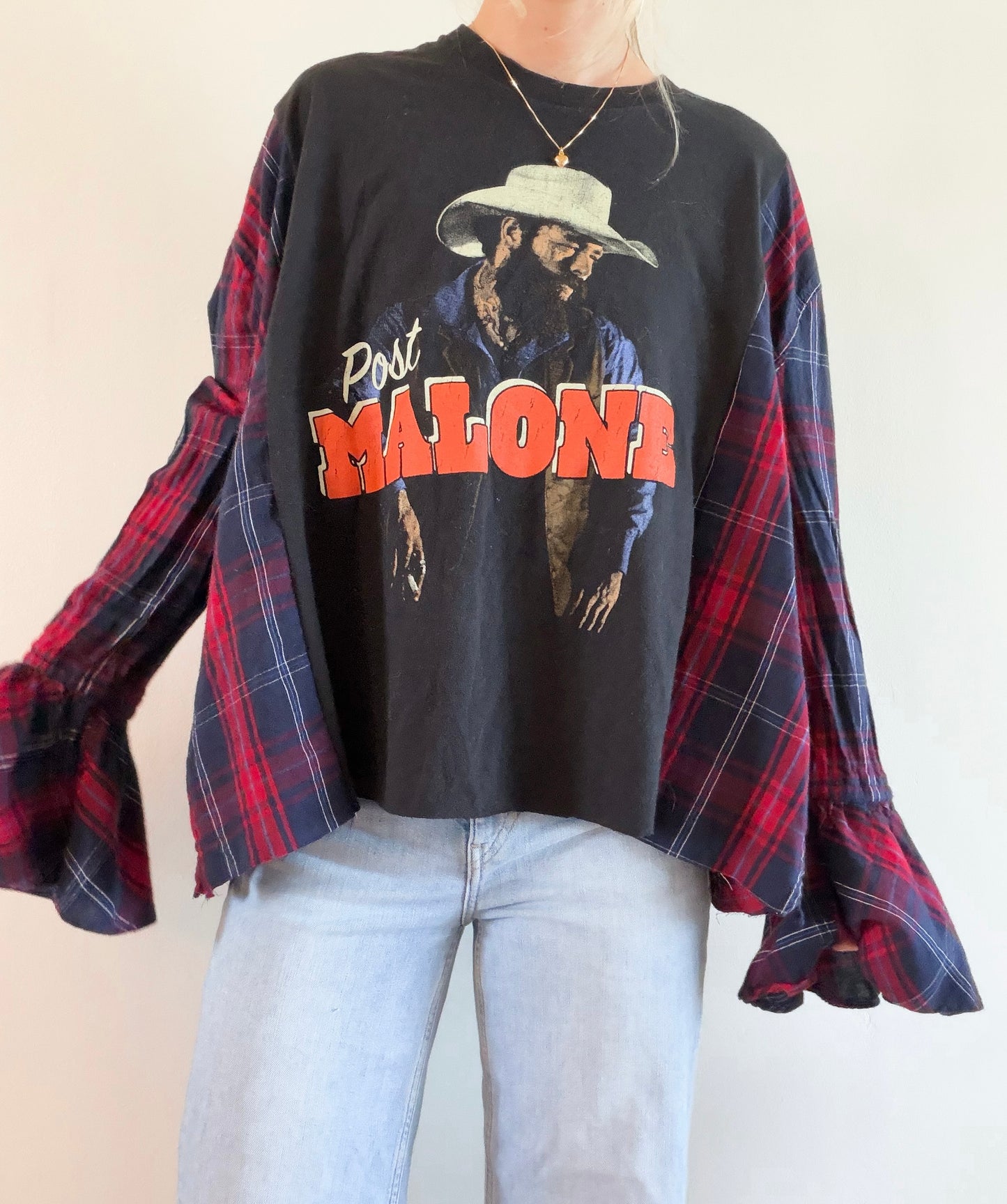 Post Malone flannel tee