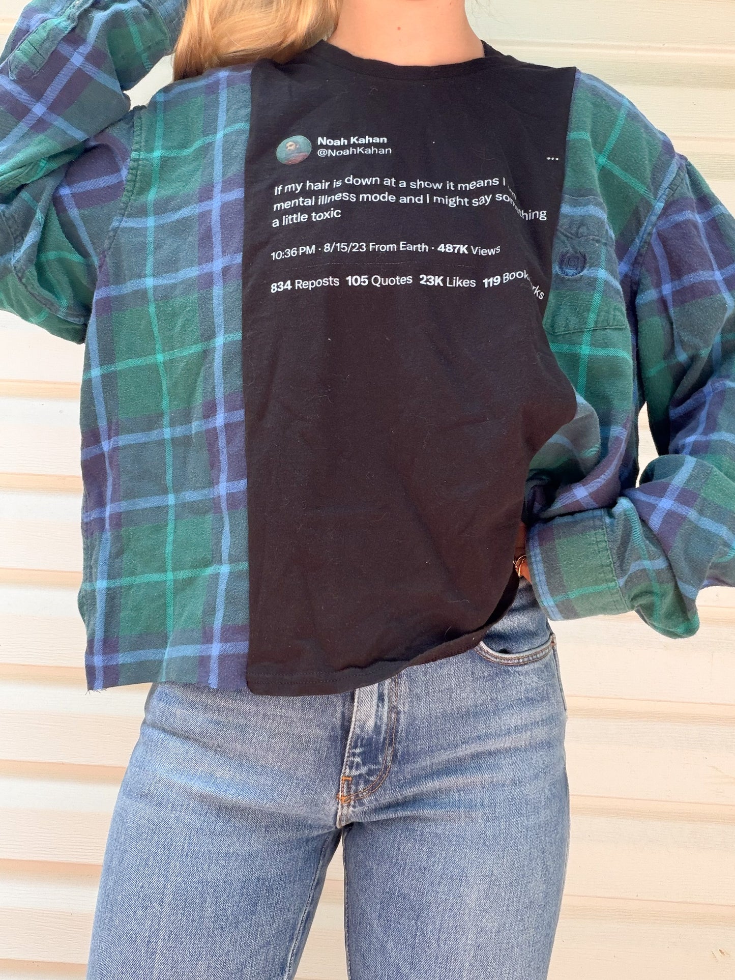 Noah Kahan graphic tee x flannel