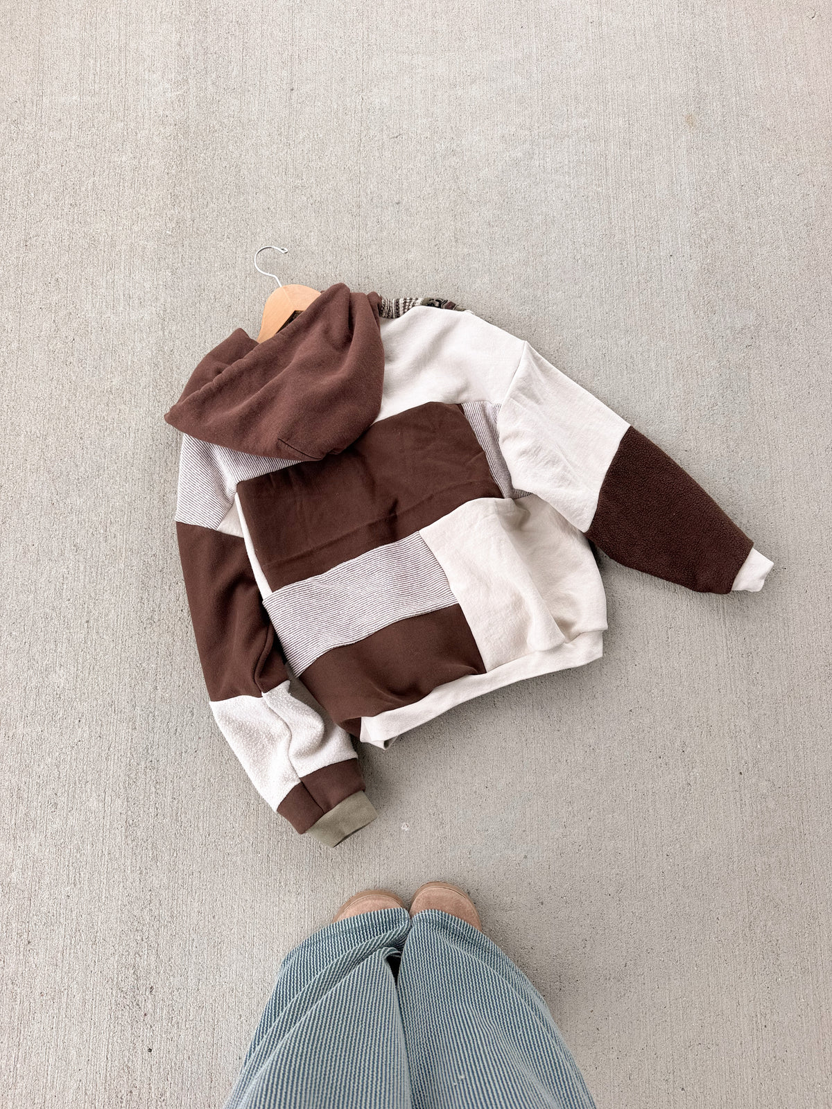 Noah Kahan patchwork hoodie x coogi sweater