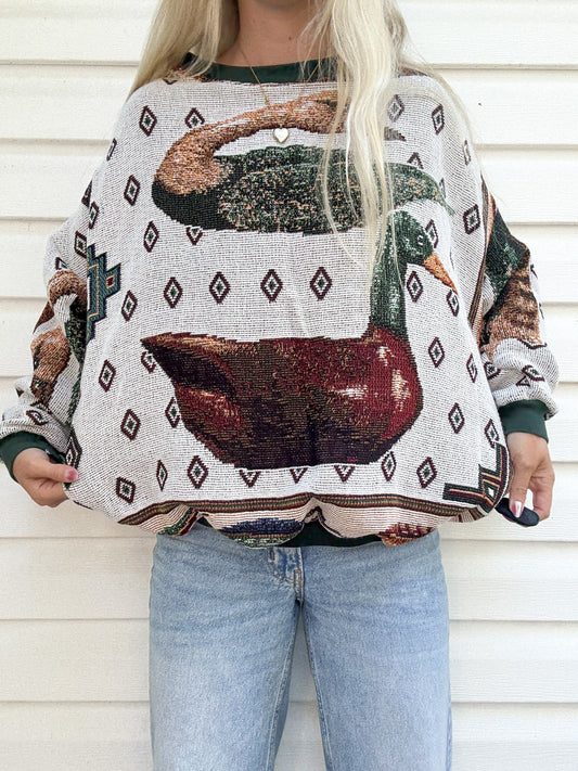 Duck tapestry crewneck