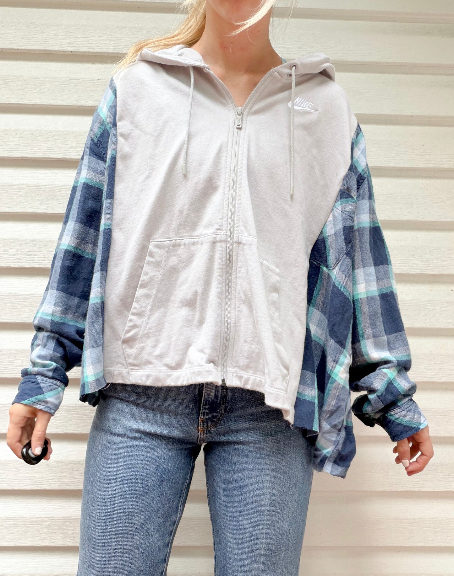 Nike zip up x flannel